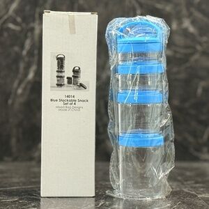 MIXED BAG DESIGNS Blue Stackable Portable Snack Containers